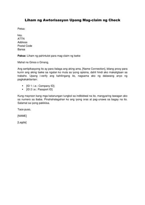 authorization letter bisaya version|Sulat Ng Awtorisasyon Upang Magkamit Ng Pera .